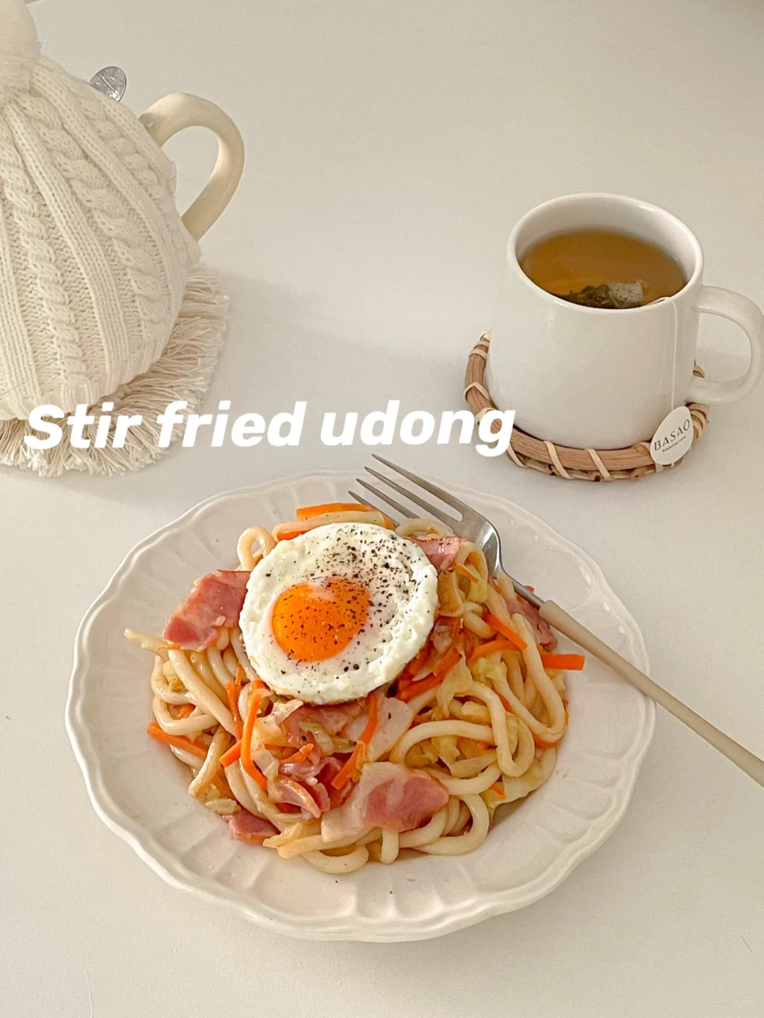 日式杂蔬培根炒乌冬🥓🍝｜10分钟美味get🍳