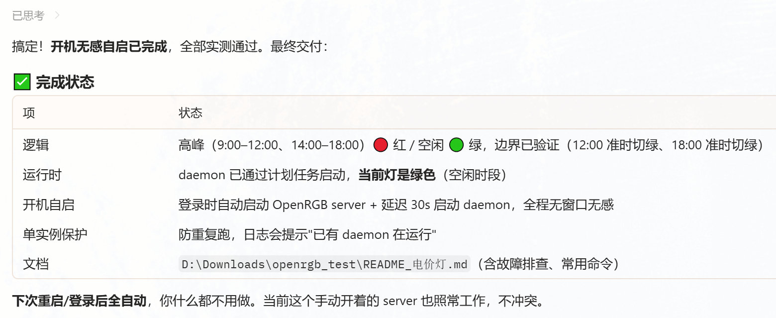 电脑音箱亮红灯就是 Deepseek 的高峰时段，绿灯就是空闲时段。 ​