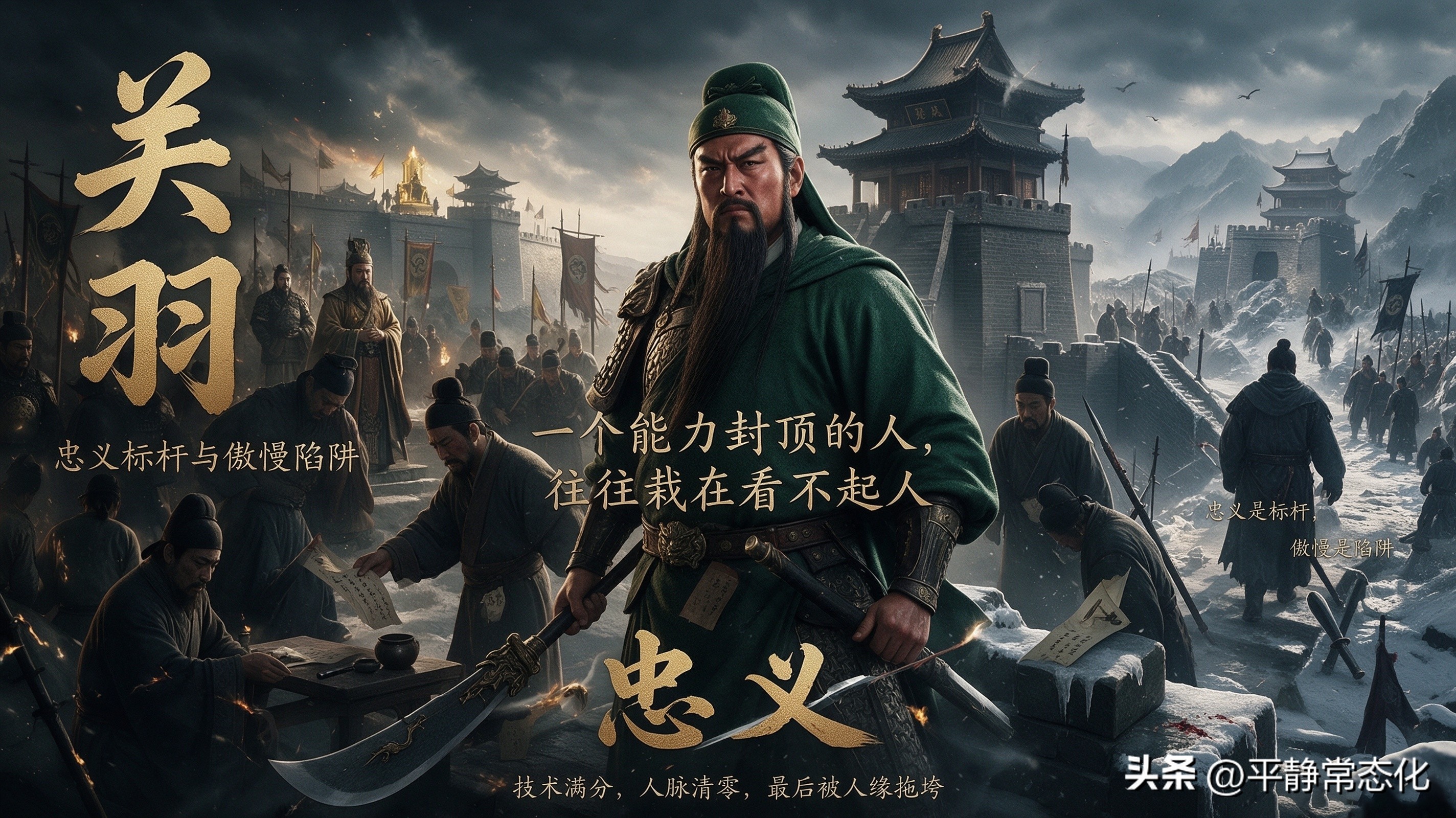 关羽 · 忠义标杆与傲慢陷阱
关羽被后世尊为&