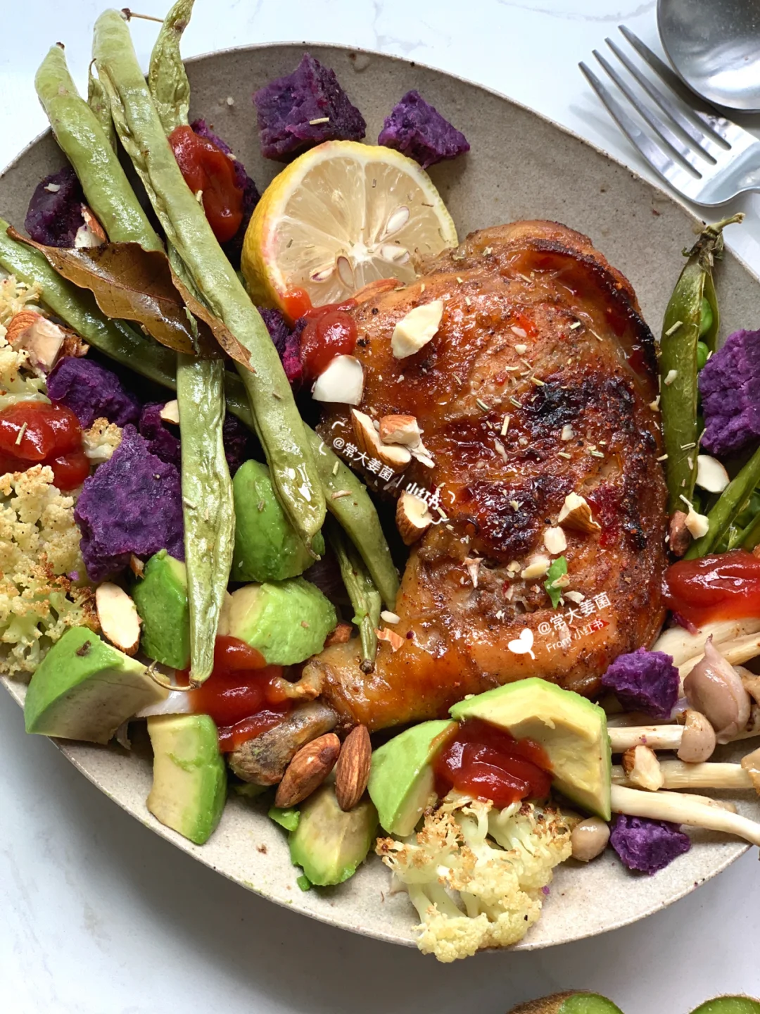 蜜汁烤鸡腿时蔬🍯🍗懒人做法好吃到爆💥