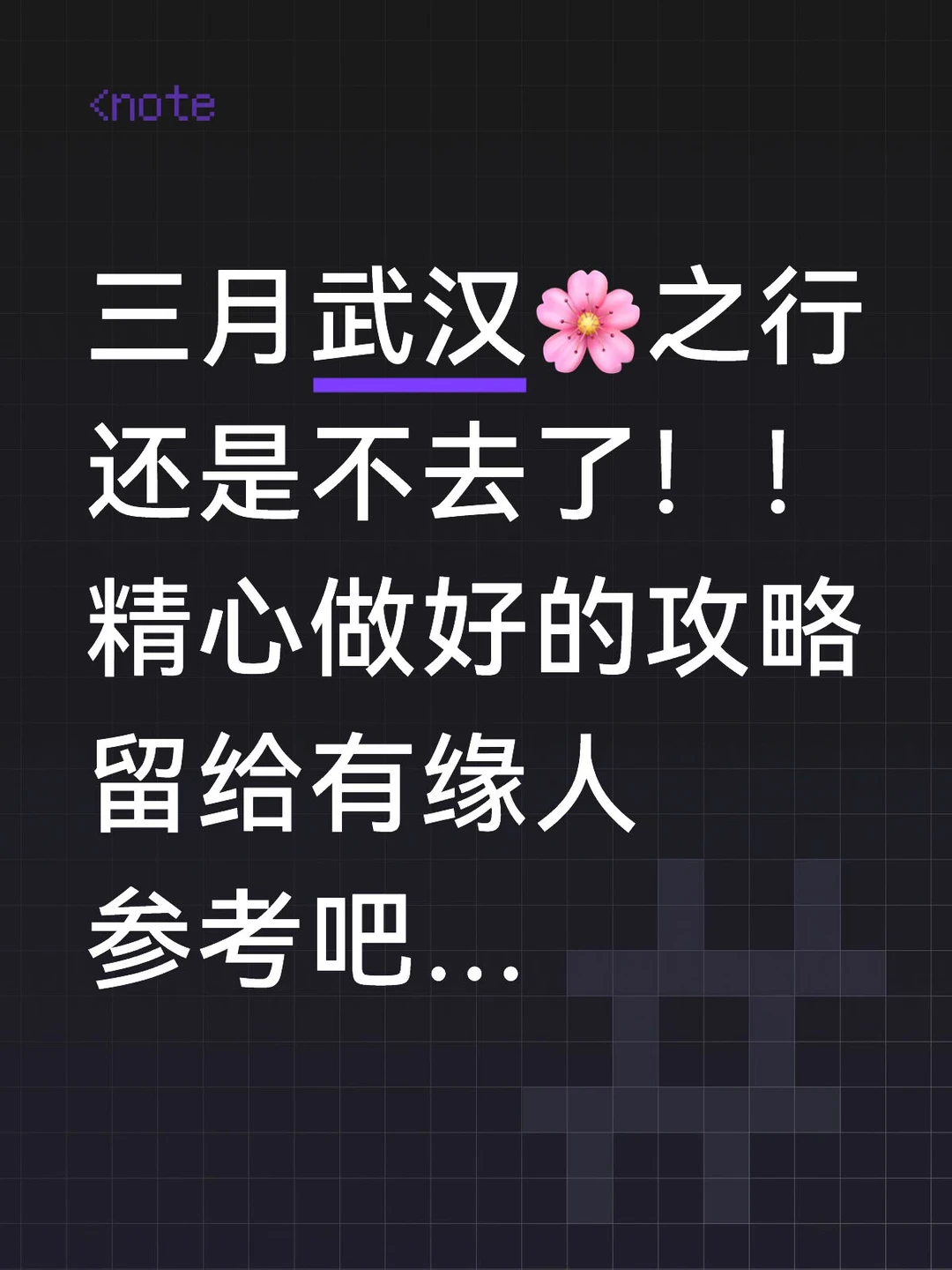 本J人做的武汉🌸樱花攻略已经是next level