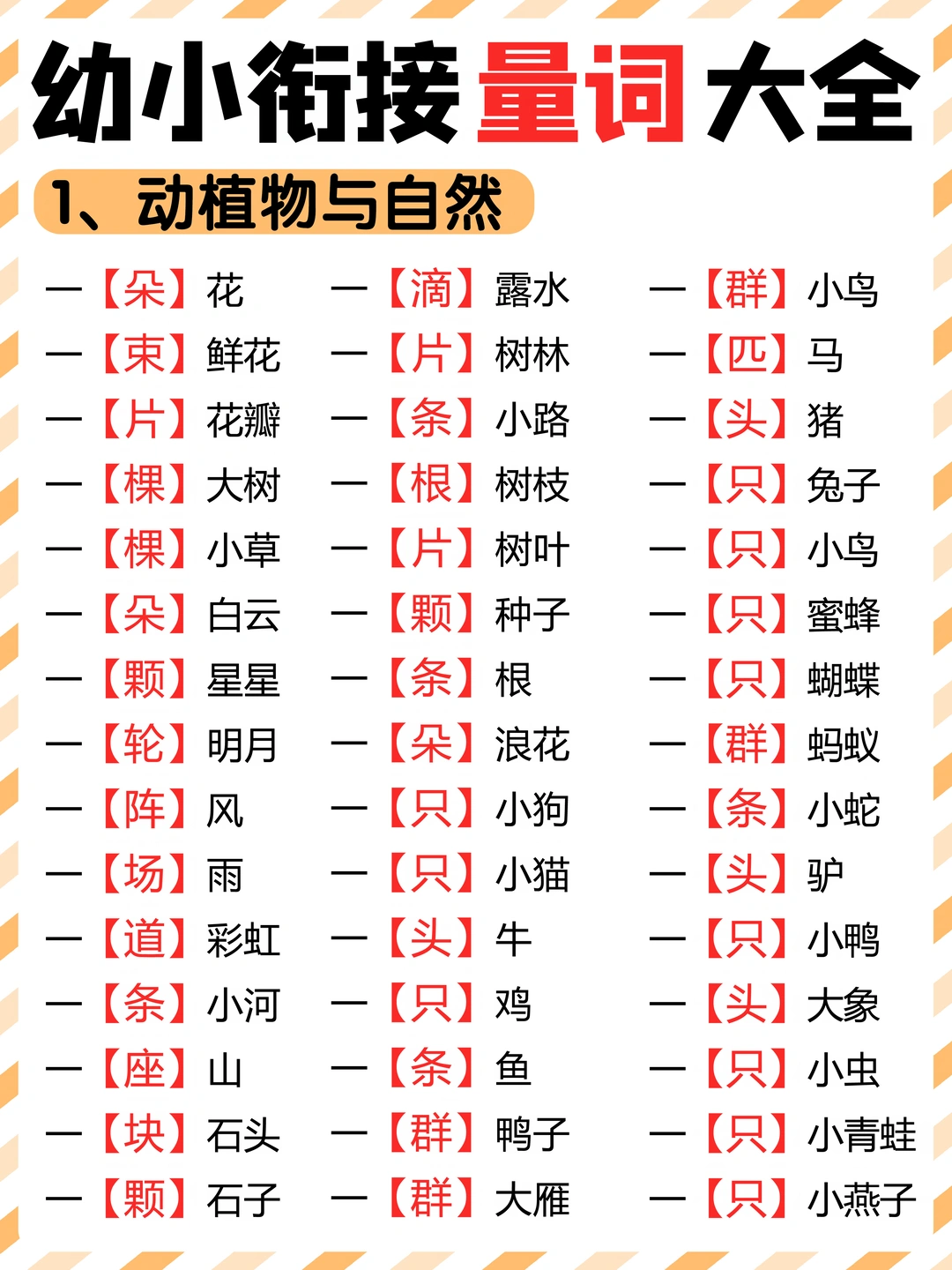 超幼小衔接量词积累大全❗️