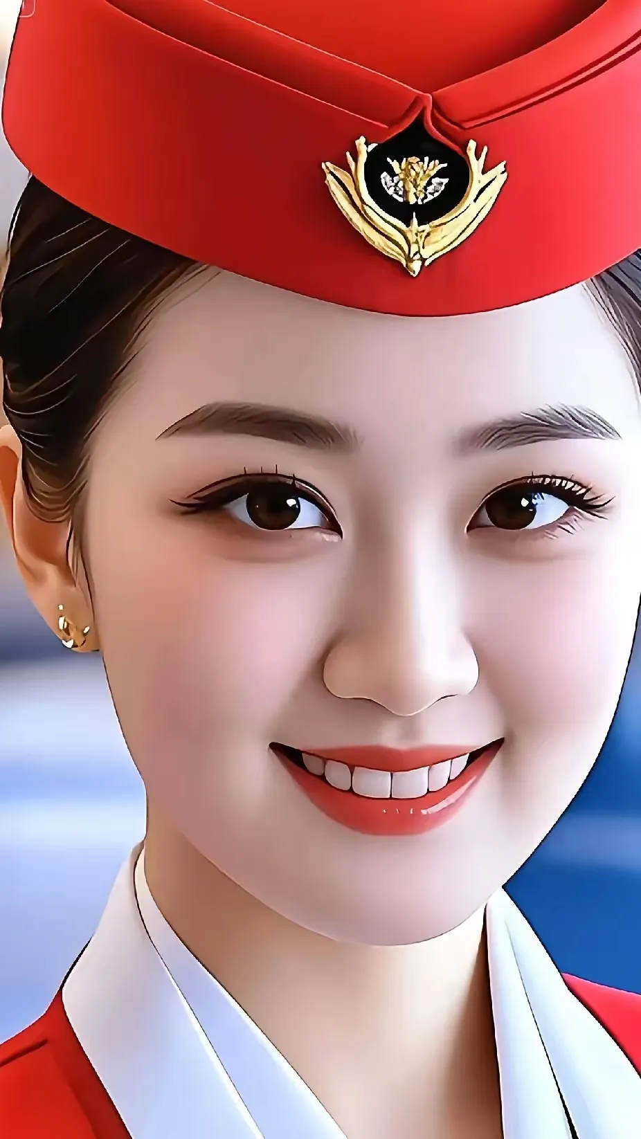 这位空姐太漂亮了吧！看看她的两颗大眼睛双眼皮太有魅力感觉！清纯天然的空...