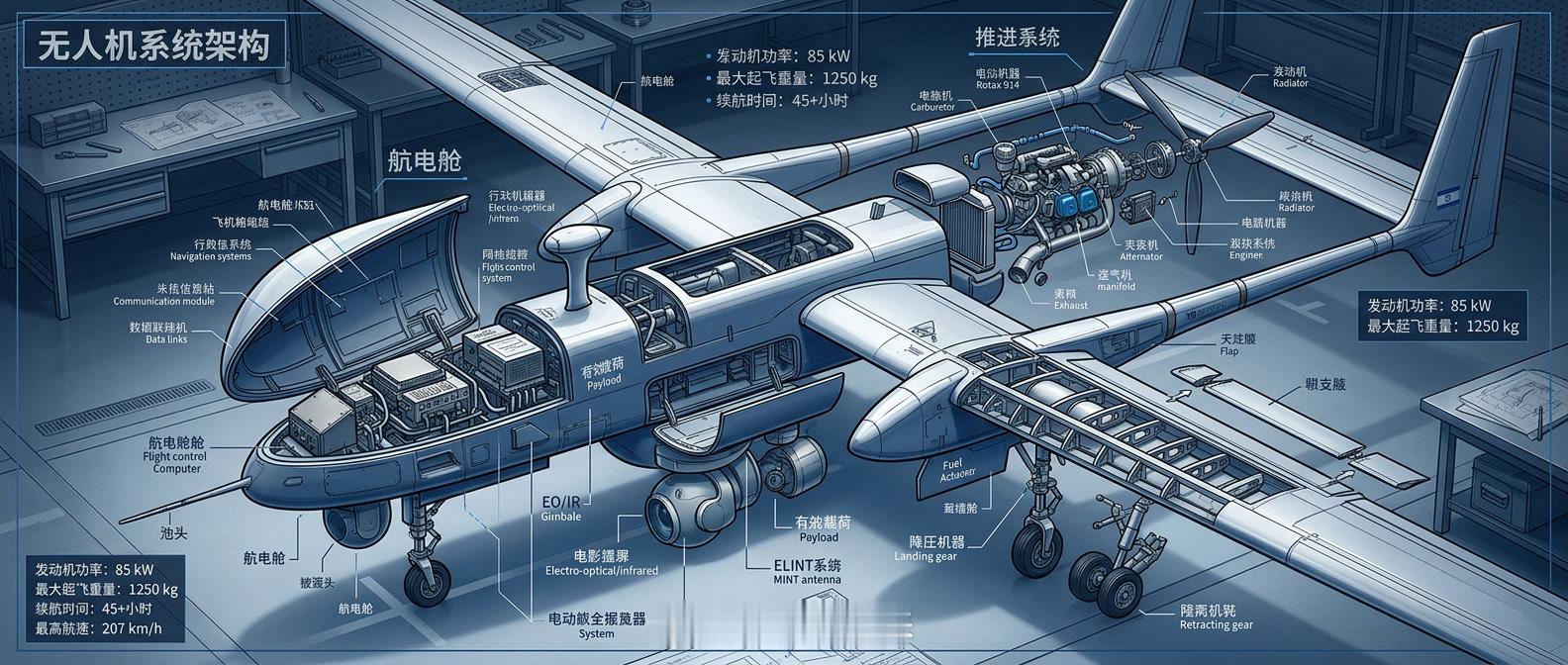 续航50小时的“天空哨兵”：以色列“苍鹭”如何成为全球最畅销的无人机之一？

如果要选一款“出镜率最高”的以色列无人机，“苍鹭”（Heron）绝对是最有力的竞争者。

由以色列飞机工业公司马拉特子公司研制。1994年10月首飞，1996年底投入使用。翼展16.6米，机长8.5米，最大起飞重量1100公斤，任务设 ​