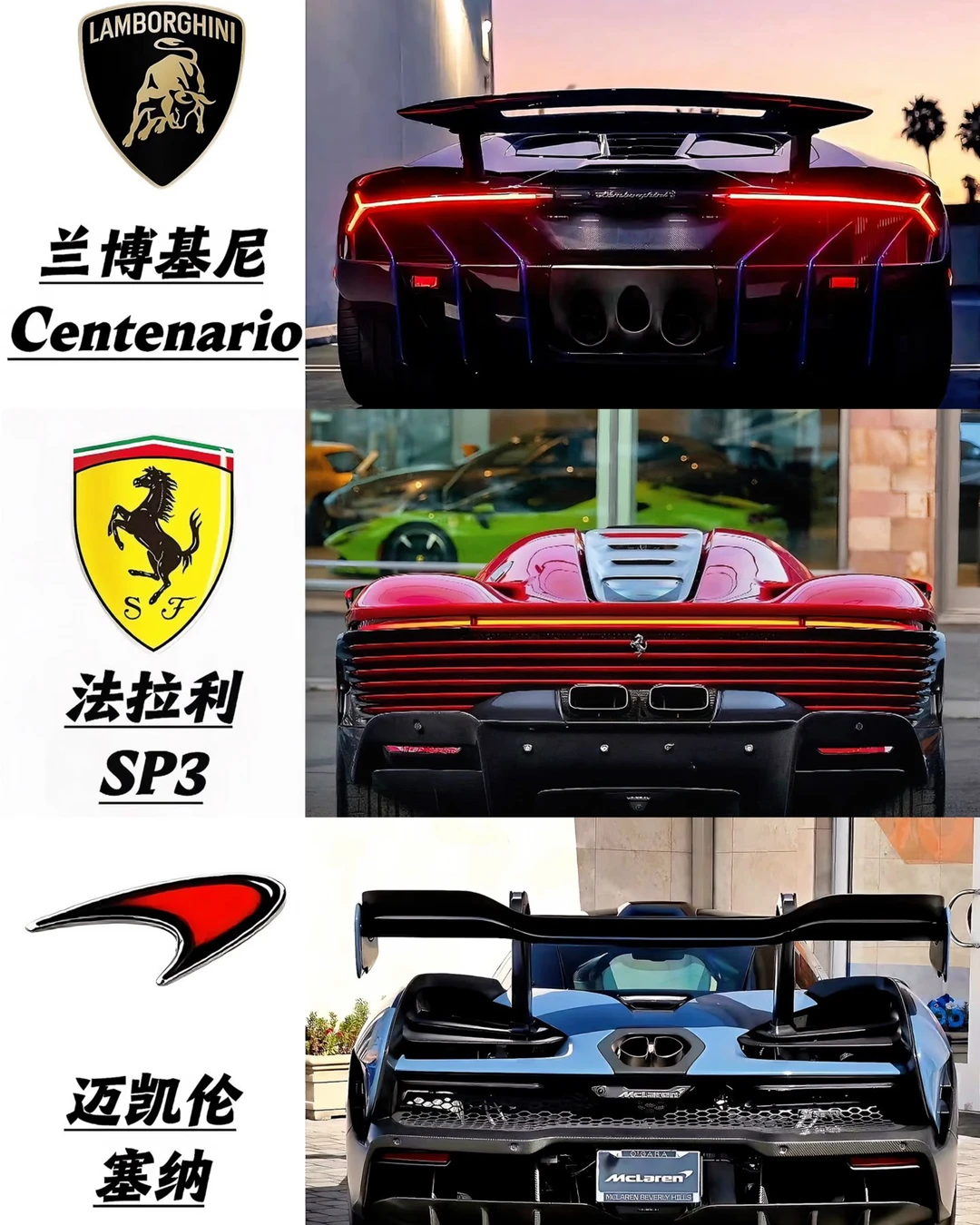 年轻人最爱的牛马伦超跑车尾原来是它们？！