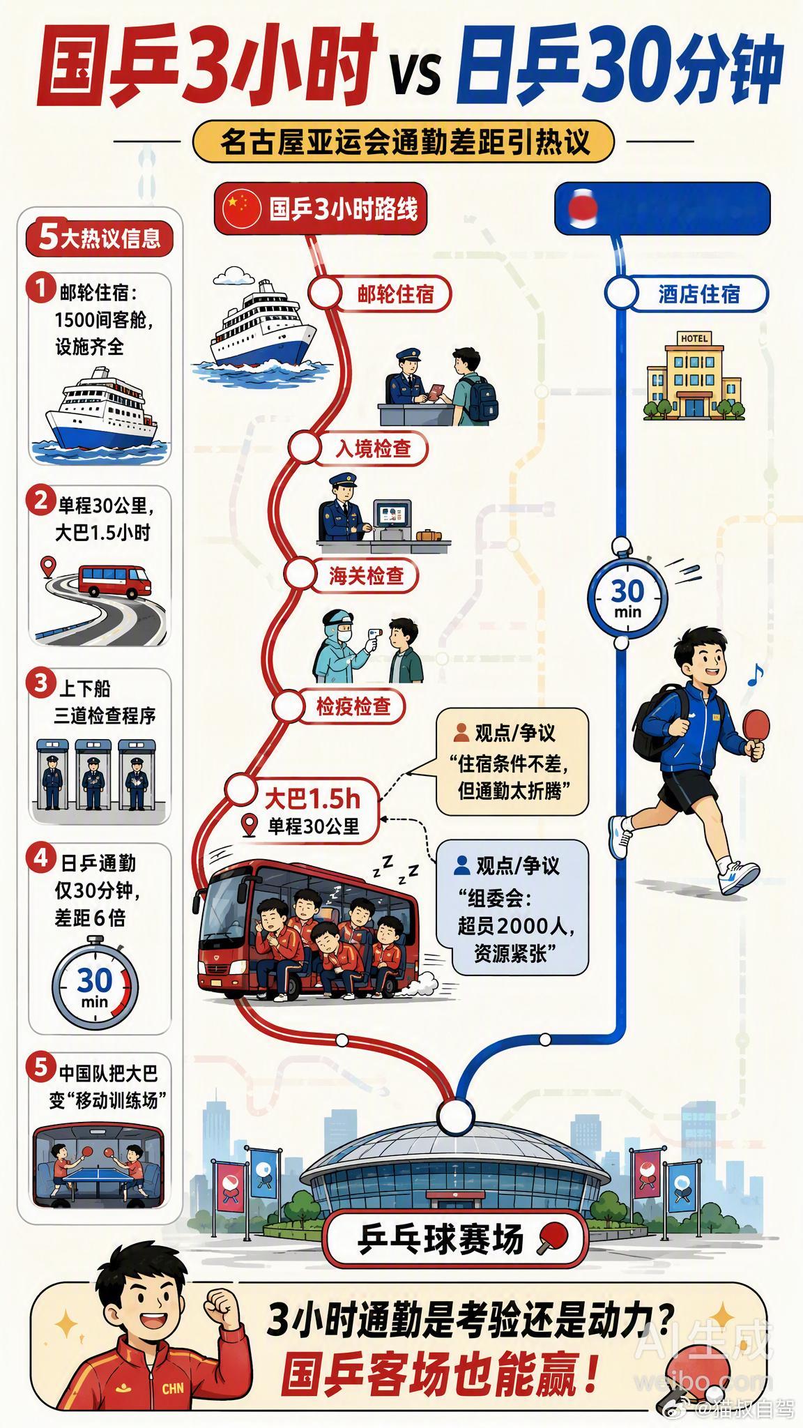 名古屋亚运会还没开幕，国乒的通勤问题先冲上了热搜第二。 事情是这样的...