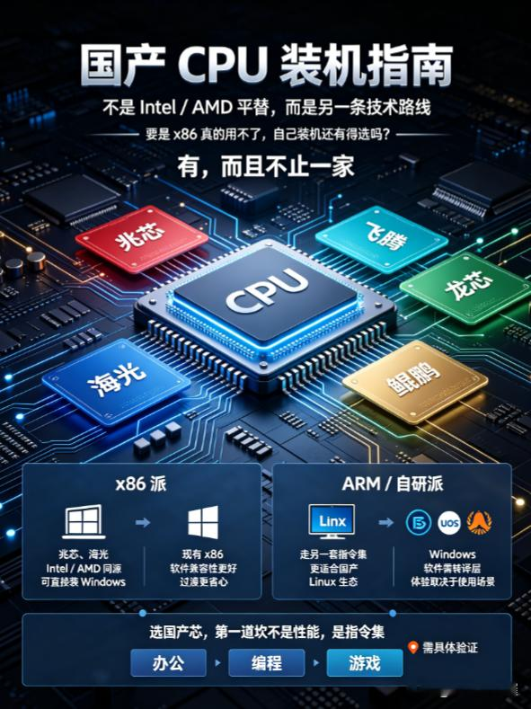 万一Intel 和 AMD都用不了，电脑还能装什么芯？来看国产芯五大平台