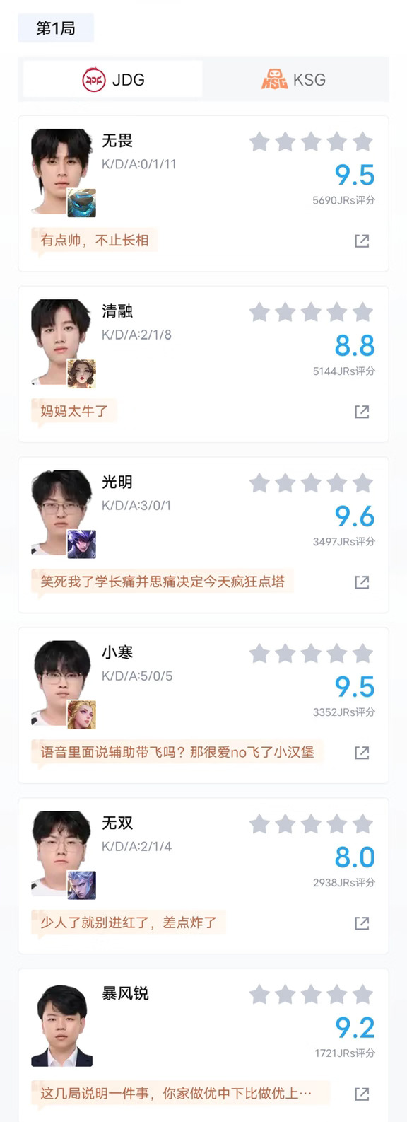 夏季赛第二轮 北京JDG3：0KSG 恭喜北京JDG