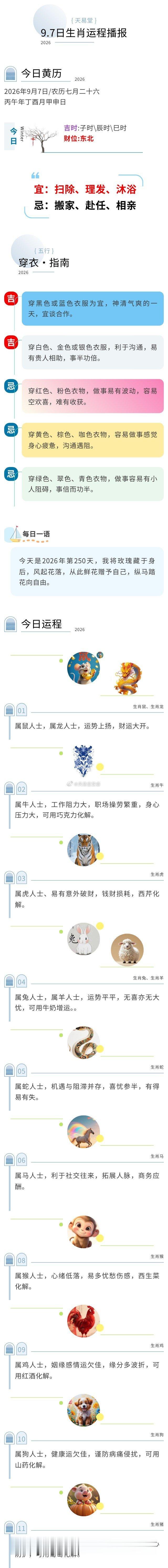 2026年9月7日生肖运程播报运程 ​​​