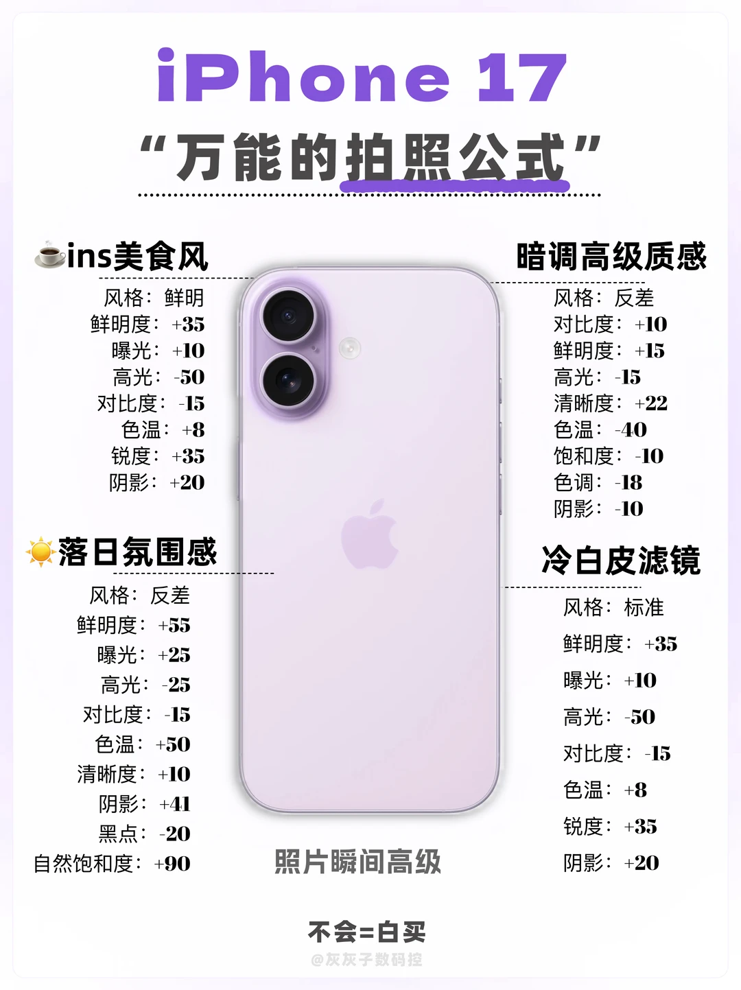 iPhone17 超实用日常拍照公式来咯
