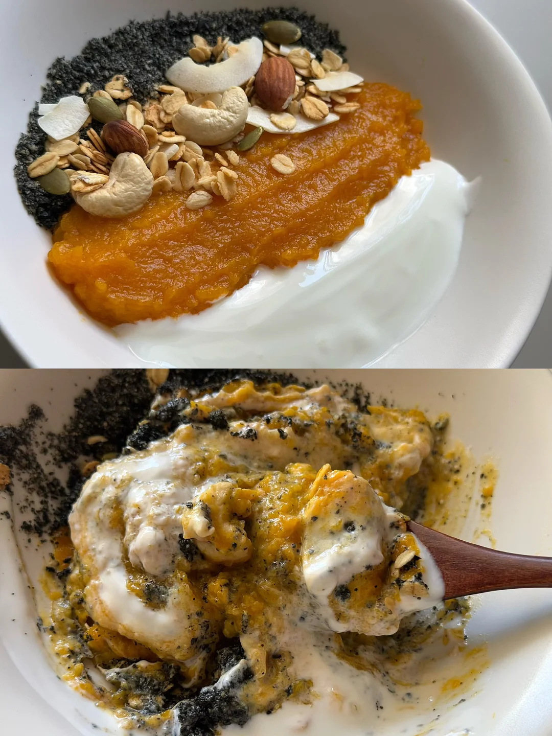 黑芝麻南瓜酸奶，养气血减负担轻食