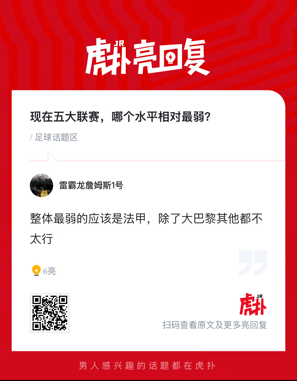 现在五大联赛，哪个水平相对最弱？ ​​​