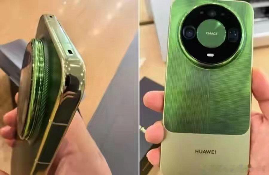 华为Mate 90真机长这样！绿色编织纹理+圆形星环 RS版红陶瓷亮了 ​