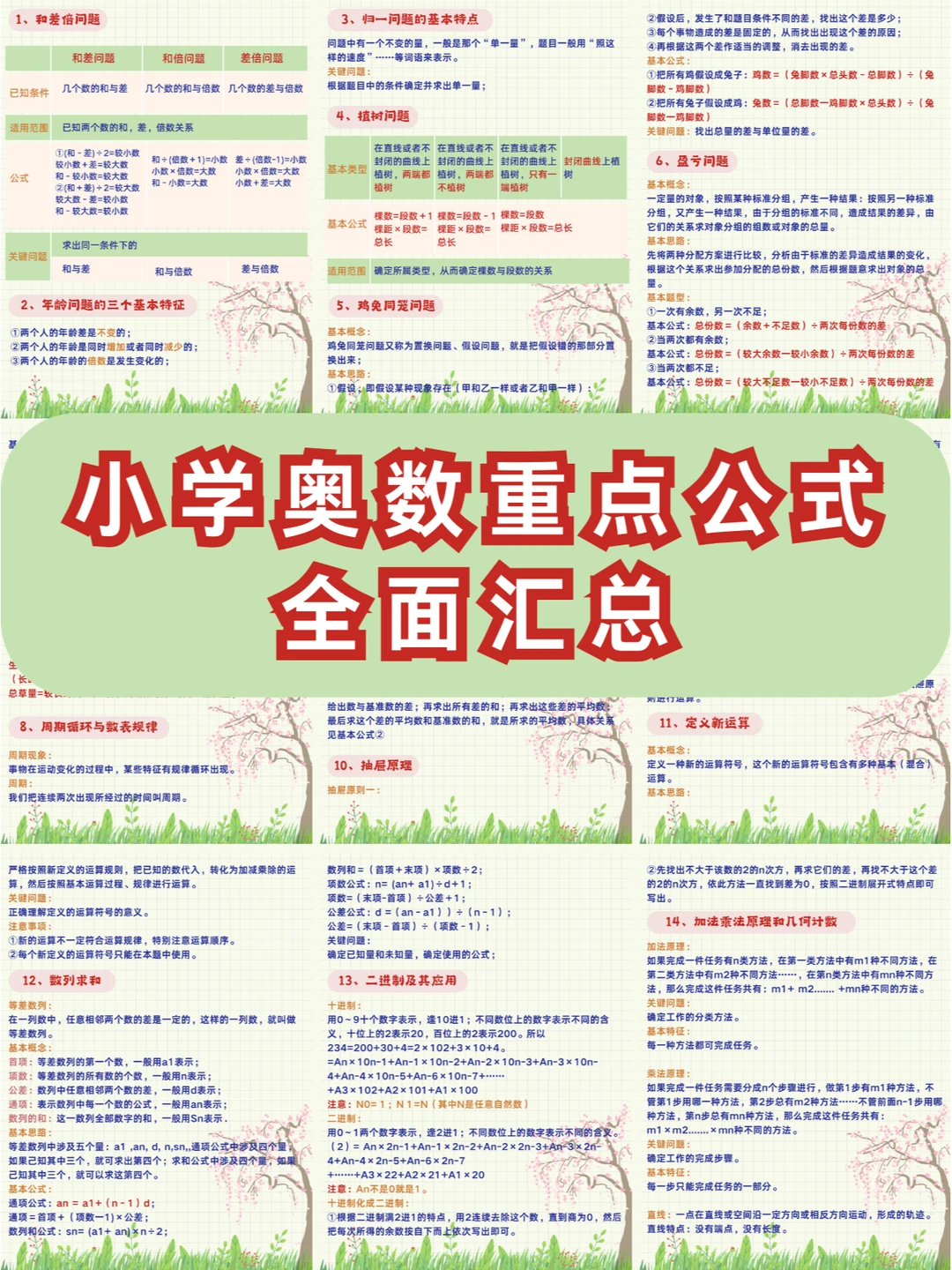 暑假轻松拿捏❓小学奥数重点公式全面汇总✅
