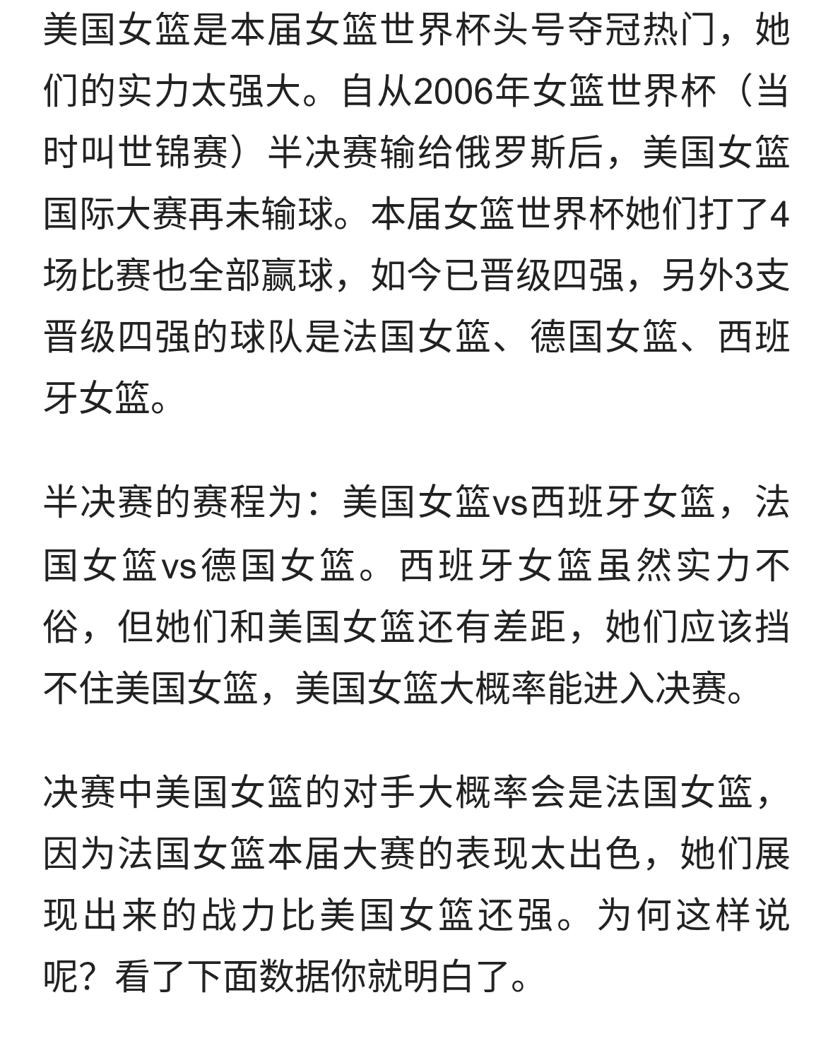 场均赢39分！该队这样打下去，美国女篮的金牌悬了