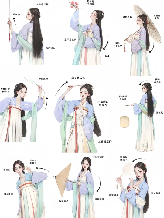 超简单的汉服拍照姿势～绝美古风少女感‼️