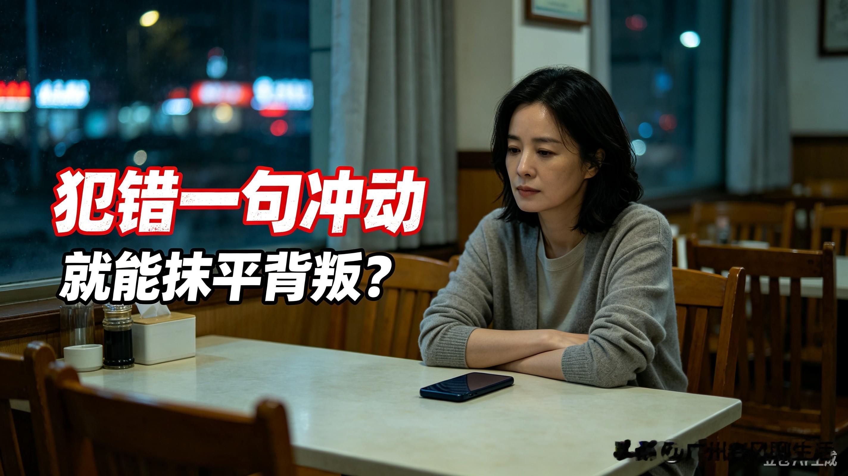 一时冲动的出轨，到底该不该原谅？
 
听过最多的辩解，就是：我只是一时冲动，喝多了糊涂，没有感情，你能不能原谅我？
 
可婚姻里最残忍的真相是：没有蓄谋已久的背叛，所有出轨，都是蓄谋的放纵。
 
见过最扎心的一个真实片段。深夜两点，妻子帮醉酒归家的丈夫脱外套，指尖无意间摸到他衣领上陌生的香水味。她瞬