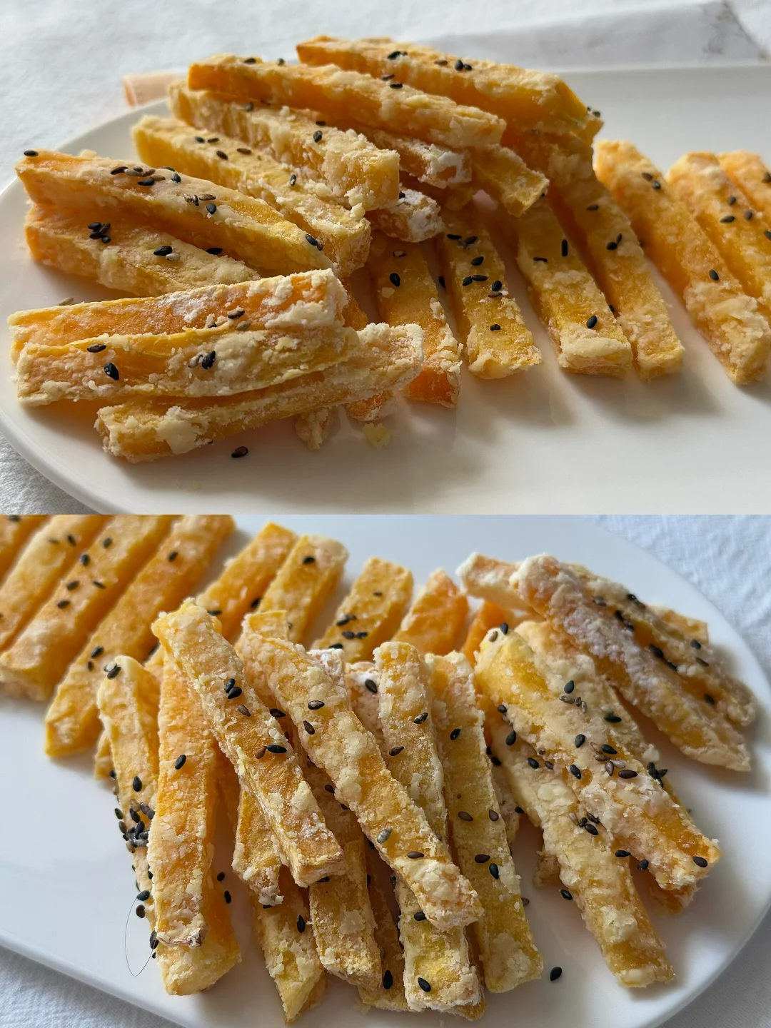 想吃薯条了！自己做➡️粉糯糯烤红薯条