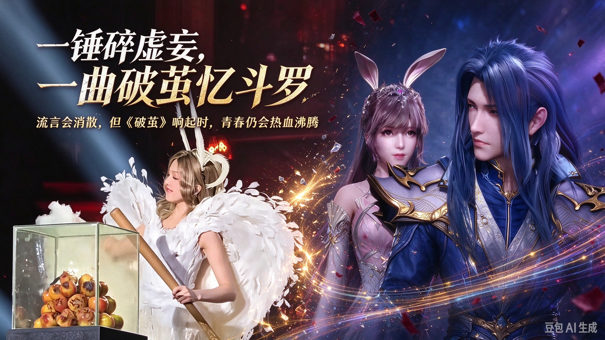 谎言终会消散，《破茧》歌声里，还记得史莱克七怪吗
张韶涵舞台那一锤砸落，台词 “谎言说一万遍也成不了真相”，一瞬间把人拉回被热血与坚守打动的时光。看着片段里碎裂的箱体，忽然就想起追《斗罗大陆》动漫的那些年，耳机里循环的主题曲，藏着我们一整个青春的热血。
当年守在屏幕前，等每周更新的日子，好像还在昨天