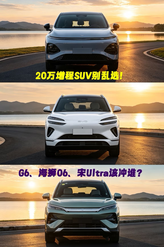 20万增程SUV，小鹏G6、海狮06、宋Ultra该冲谁