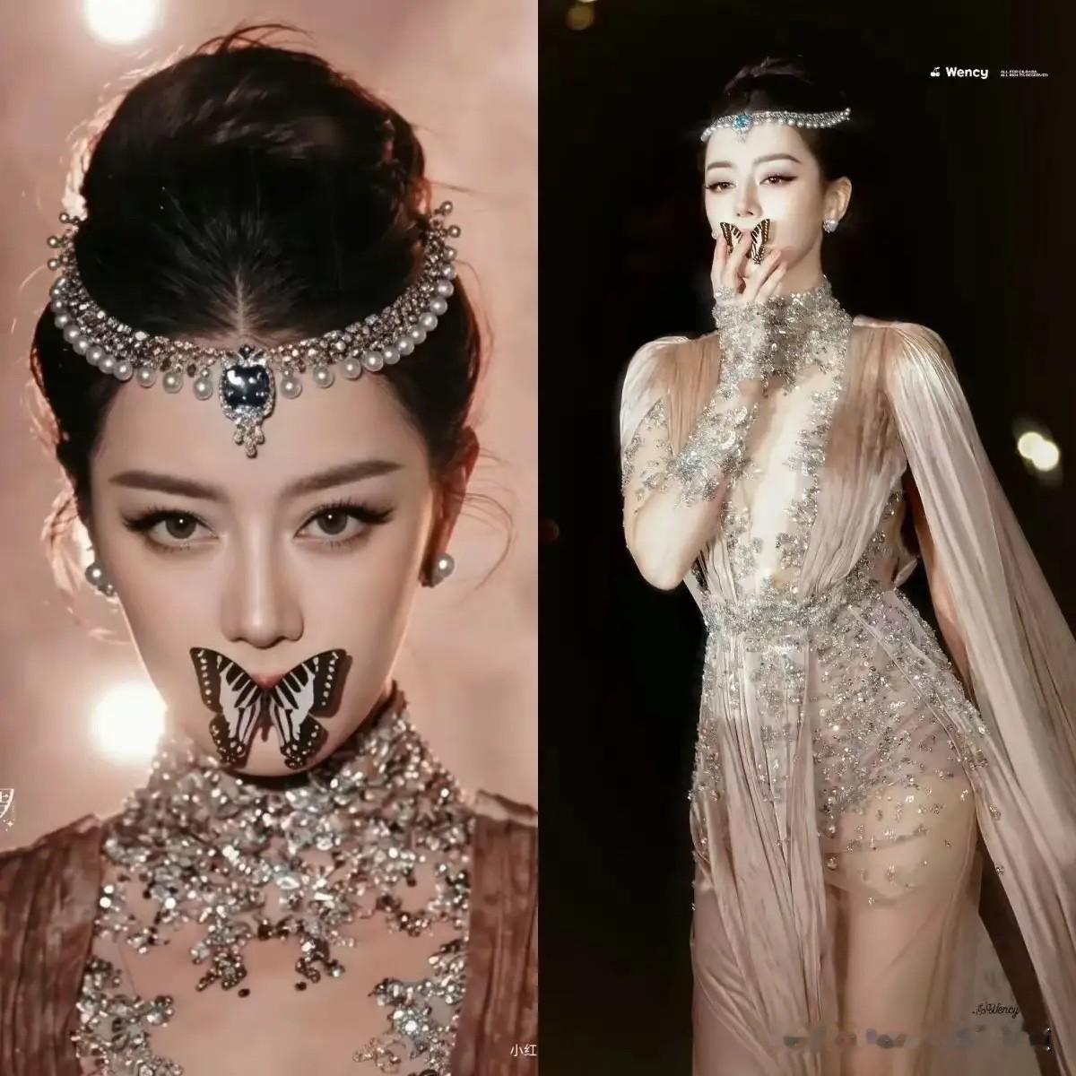 我想过迪丽热巴这次红毯会赢，
也想过她会赢得很漂亮，
但万万没想过，
她赢得让后面的人没法走。

昨晚苏州，VOGUE&34;绝色&34;盛典，偏偏赶上大雨。

她是开毯嘉宾，第一个出来。Zuhair Murad当季满钻高定，全球首穿；Mikimoto的珍珠没挂脖子，盘在头上当额饰。

巧就巧在，她出场那会儿雨