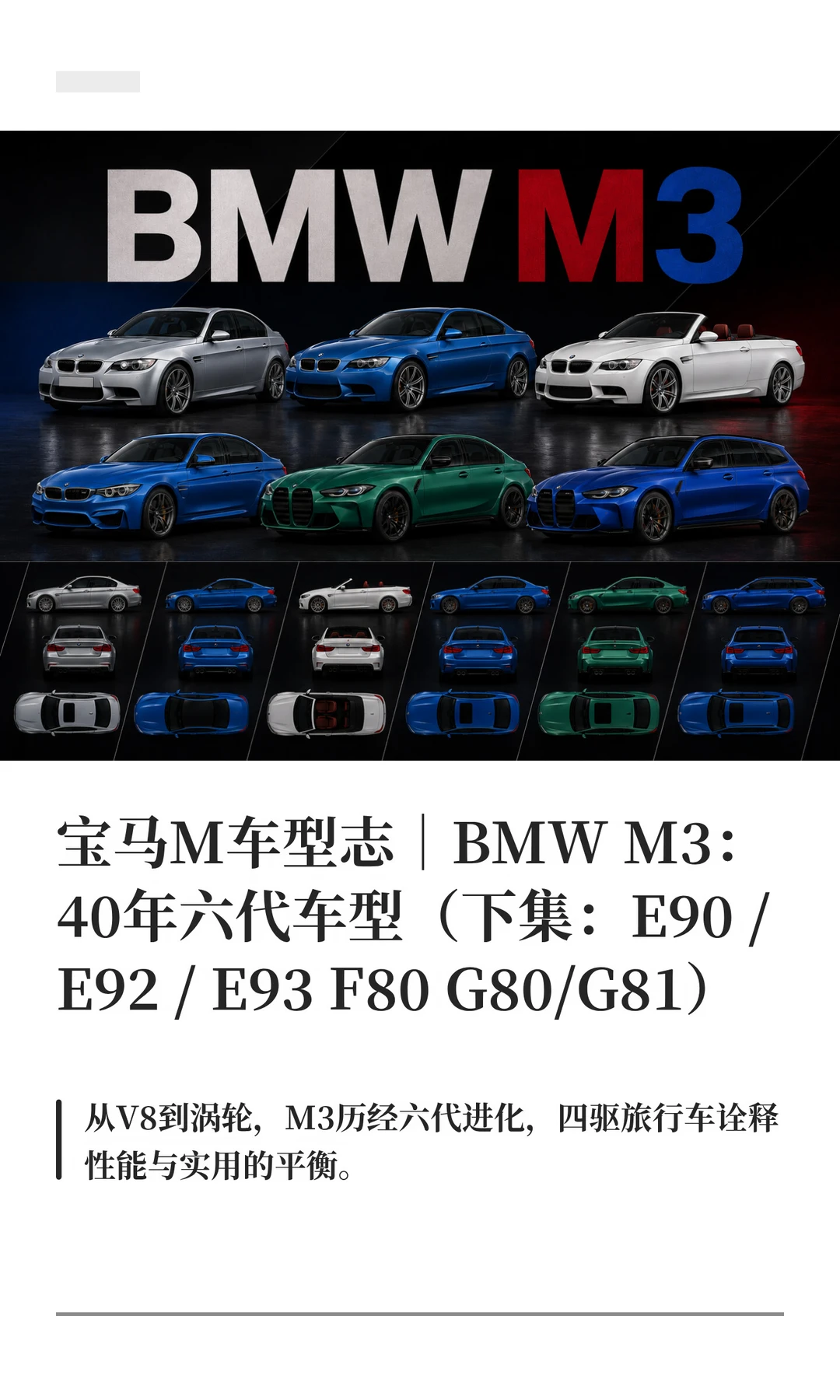 宝马M车型志｜BMW M3：40年六代车型(下集)