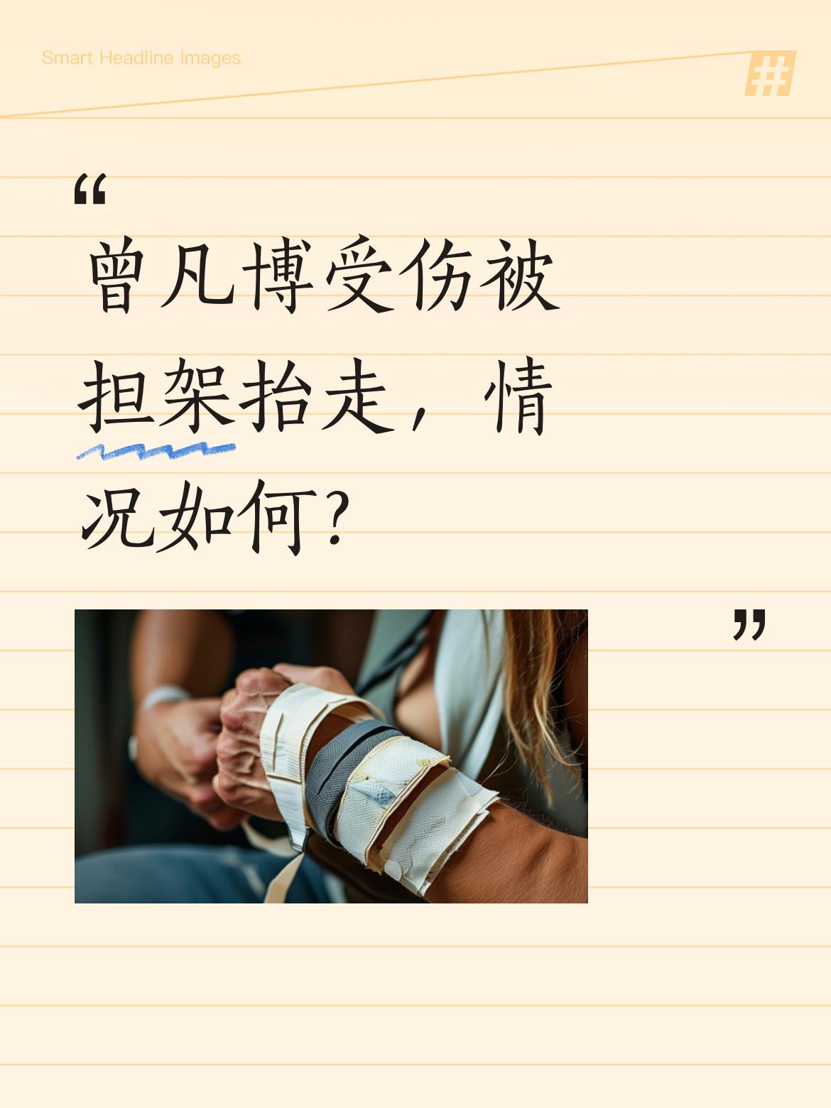 曾凡博受伤被担架抬走，情况如何？ 据现场画面显示，曾凡博被担架抬离赛场...