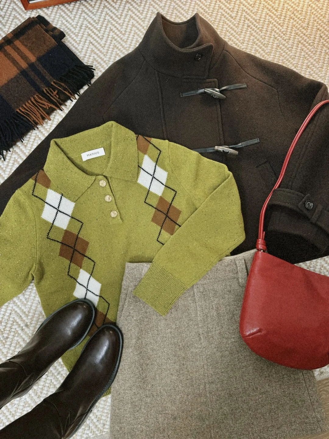 一周实用保暖巴恩风穿搭合集7️⃣套