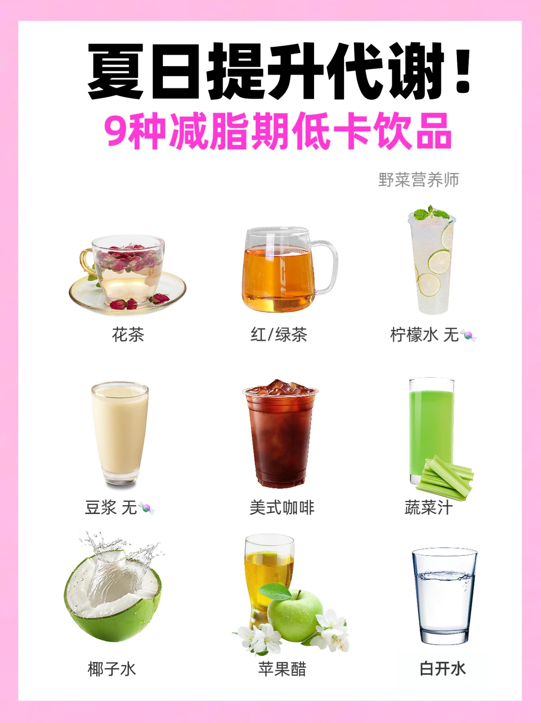 减脂期9️⃣种低卡饮品|你喝对了吗❓