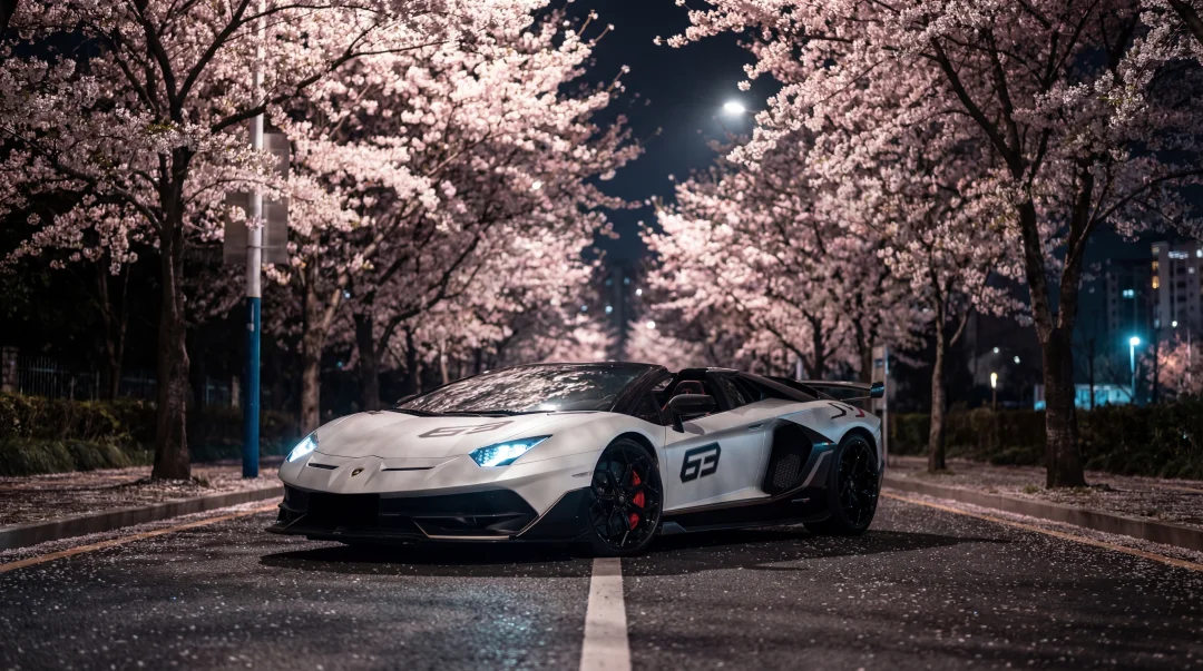 有什么比武汉樱花树下的兰博更浪漫的呢？