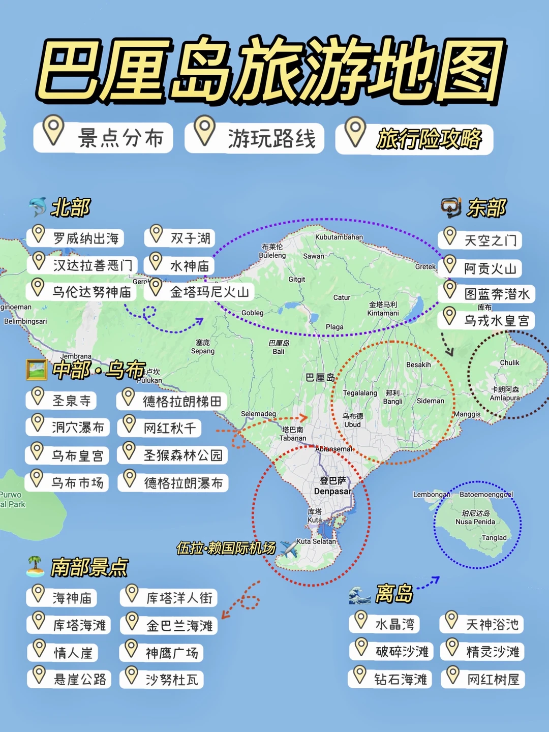 一张图告诉你，巴厘岛怎么玩✅附旅行险攻略