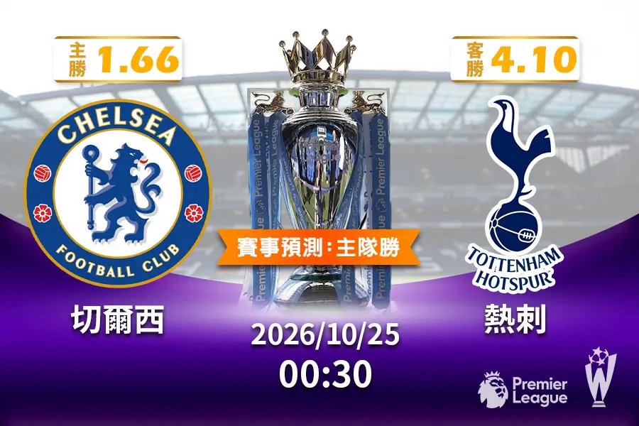 ✅10/25｜英超00:30 切尔西🆚热刺 伦敦德比前瞻
伤停
切尔西：帕尔默、若昂·佩德罗、里斯·詹姆斯缺阵，进攻端损失大，门将轮换存在隐患。
热刺：本坦库尔停赛，乌多基、贝里瓦尔等后防主力伤缺，中后场衔接受影响。

简析
切尔西主场表现稳定，但缺少核心进攻点，终结能力下滑；热刺状态回暖，反击速 ​
