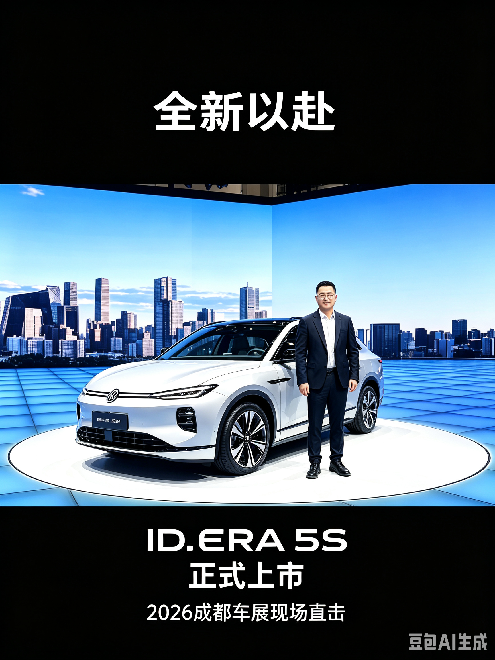 2026成都车展期间，上汽大众亮相西部国际博览城2号馆，带来年度重磅产品阵容。本次车展最大亮点为ID.ERA家族“985”矩阵首次全员同台，涵盖9X、8X、5X、5S四款新车，全面覆盖轿车、SUV及多种新能源动力形态。
 其中全新ID.ERA 5S正式上市，作为大众首款搭载城市NOA的德系超混家轿，