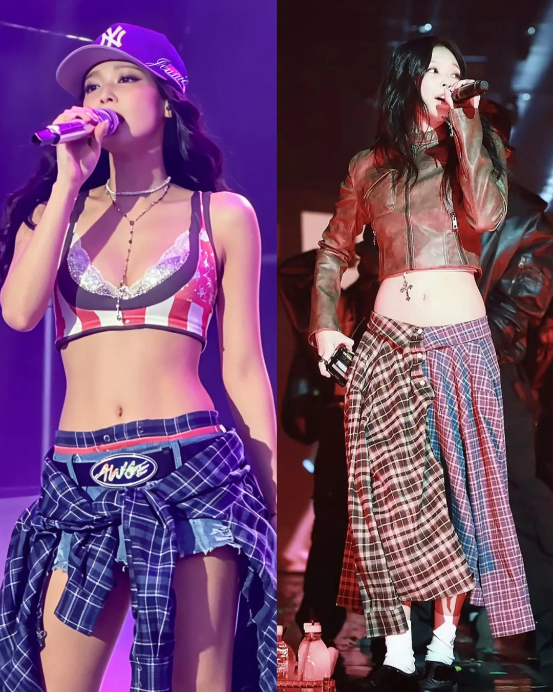 jennie好爱用格纹衬衫玩花样