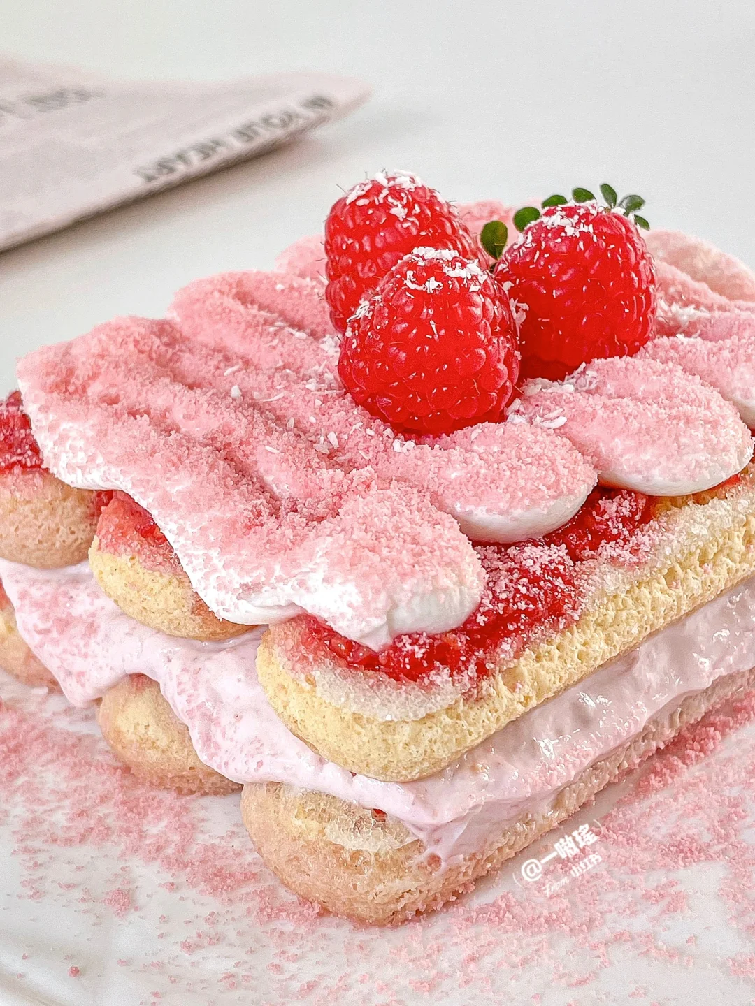 免烤箱｜无需马斯卡彭💖树莓酸奶提拉米苏