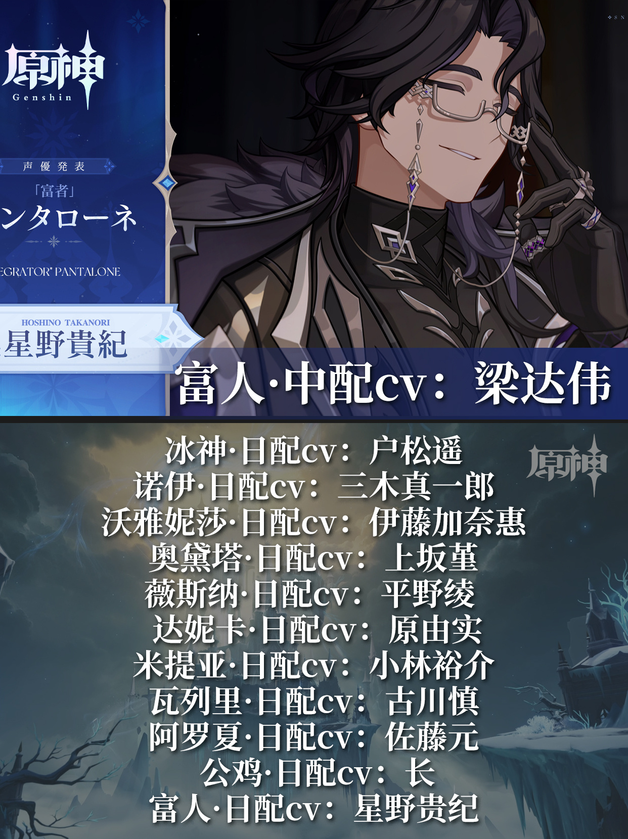 [超话]  炸裂🔥至冬11位新角色❗中日配全cv公布 ​​​