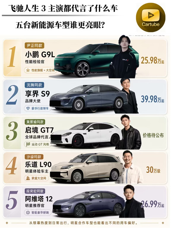 明星代言的车｜你最pick哪款？