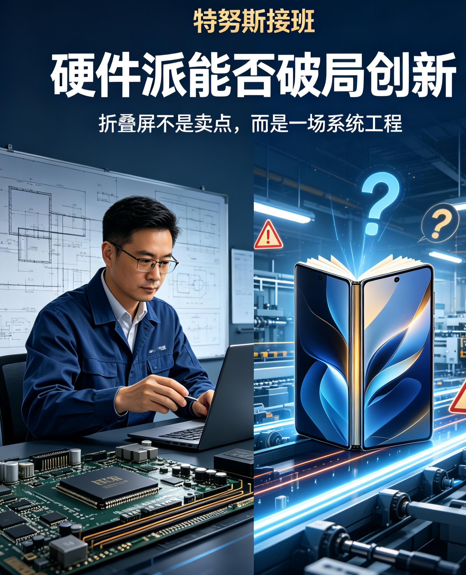 标题：人才济济的苹果，为何是特努斯接班，折叠屏开局又会遇到什么难题？ 
苹果内部高手云集，最终硬件老将特努斯接过CEO重担。他深耕硬件二十余年，主导多款重磅产品，推动苹果自研芯片转型，董事会希望依靠他的硬件背景，带领苹果重回产品驱动路线，破解创新乏力的困境。
 
而即将登场的苹果折叠屏，开局就难题重