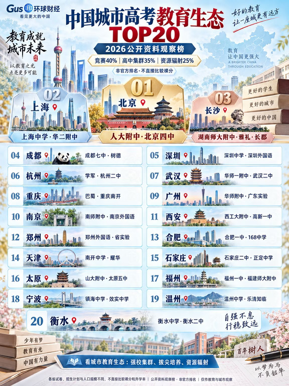 中国最强高中地区排行榜