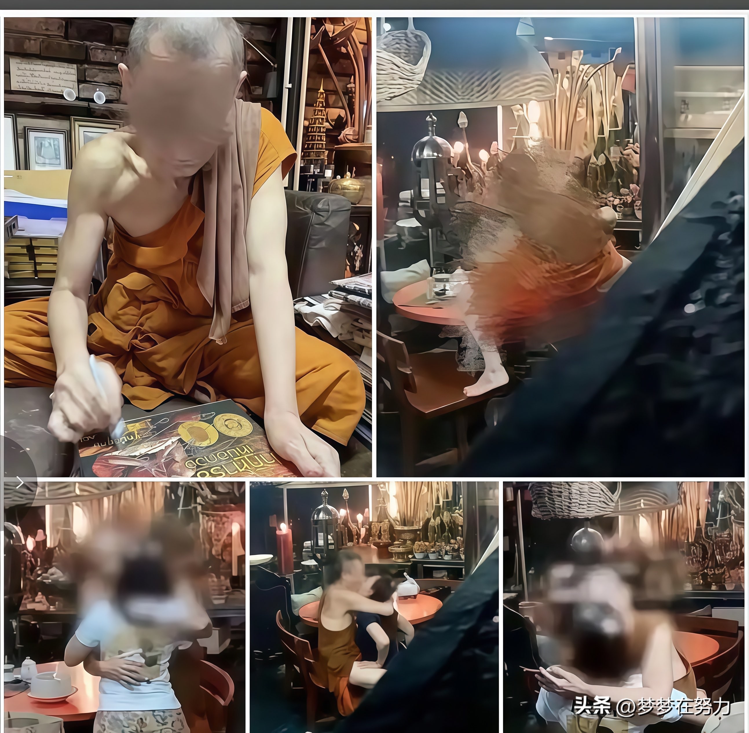66岁高僧，9200万泰铢，多段不雅视频。
泰国全网炸了，
龙婆初，被警方控制。

66岁的泰国高僧龙婆初，与信众所捐款项建立的庙宇，涉嫌侵占寺庙资金，被警方控制。

此高僧涉嫌职务违法和非法资金清洗行为，金额超过9200万泰铢，约1800万元人民币资金。

警方掌握了高僧与女性的不雅视频，这一事件
