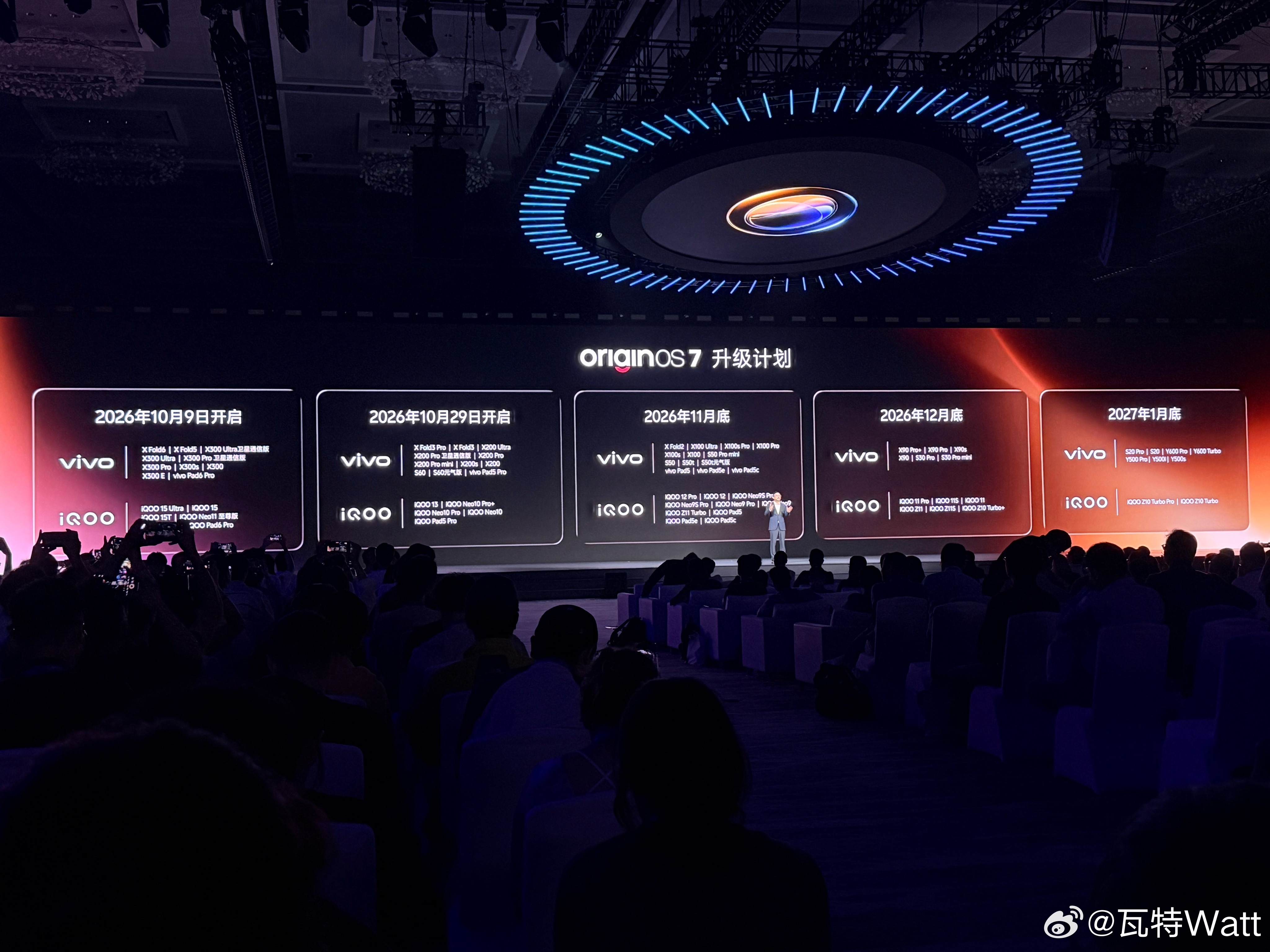 OriginOS 7正式发布了。

现场看下来，这次重点其实很清晰：蓝心小V从“能听懂”继续往“能看懂、能替你办事”走；视觉、动效和材质重新做了一轮；流畅也不只是刚升级时快，而是更强调三年、五年之后依然顺手。另外视听触、网络、续航这些日常体验也都继续补强。相比单纯堆功能，我更关注这种每天都能 ​