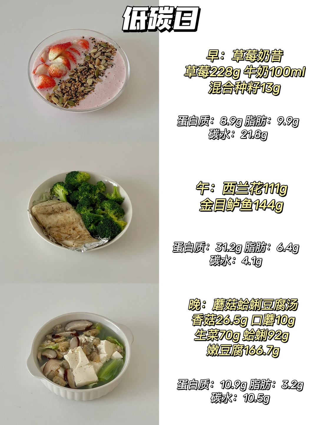 碳循环一周减脂食谱合集｜吃瘦不饿瘦
