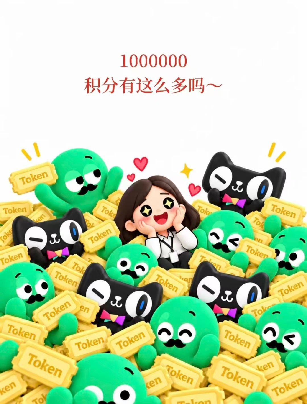 #中了100万后的生活是怎么样的#谁能拒绝这种赛博福利！天猫和千问办公抽了100万Token，不管是写稿子还是整理资料，AI随便用，狠狠期待一波好运砸过来 ​