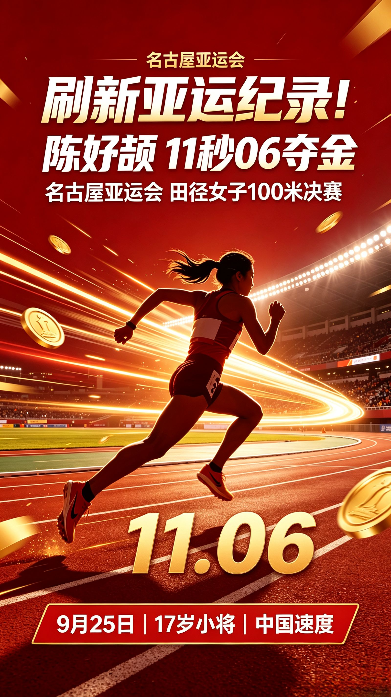 陈妤颉刷新亚运纪录夺金