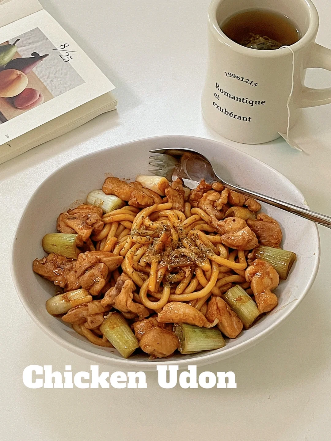一人食🍴葱段鸡肉炒乌冬🍜浓郁酱汁零失败❗️