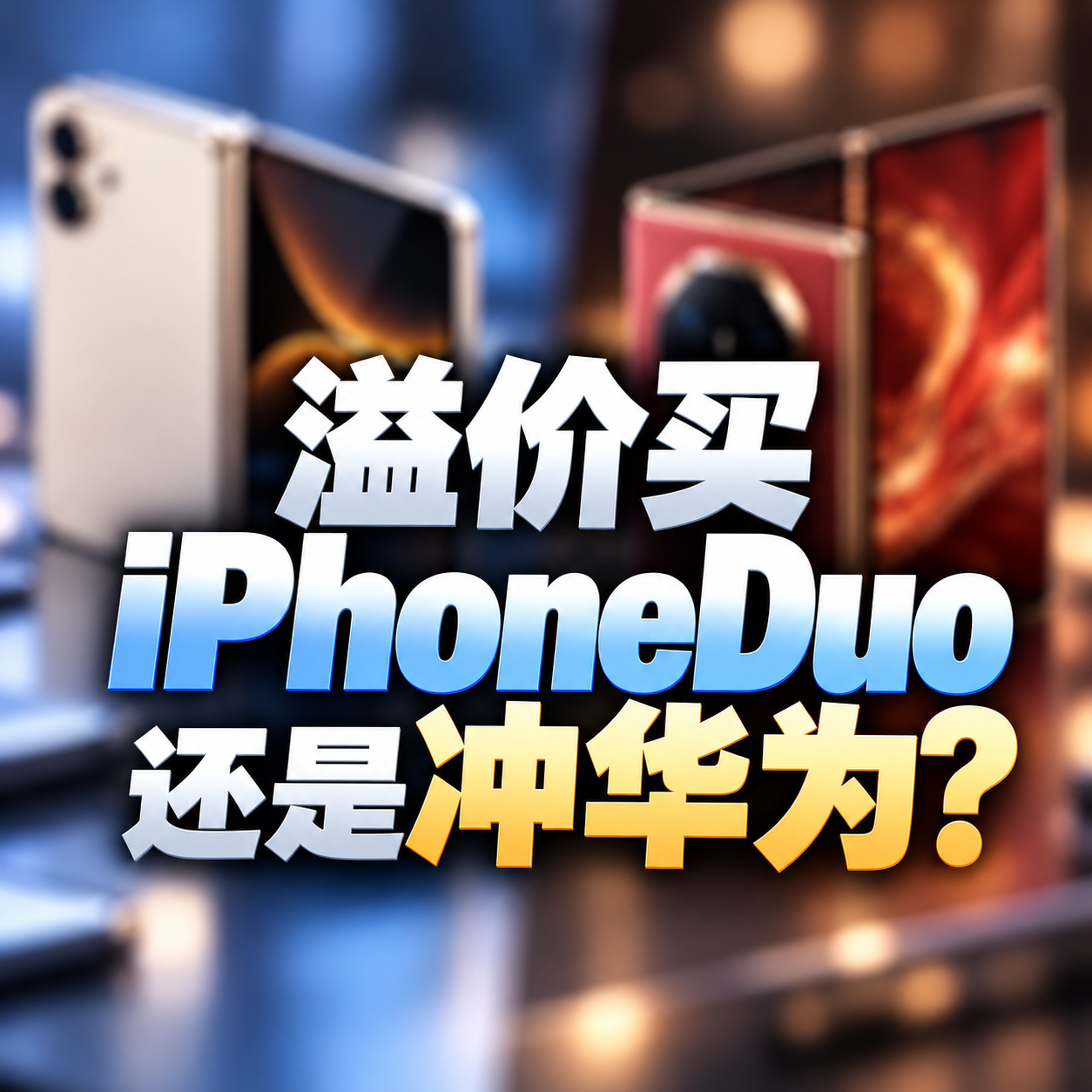 【#溢价买iPhoneDuo还是冲华为#】
苹果首款折叠屏手机iPhone Duo正式开启预购，国行起售价15999元，将于10月23日发售。随着首批货源受到关注，第三方市场也出现了不同程度的加价报价。对于想要尝鲜苹果折叠屏的消费者来说，是加价抢首发，还是把预算投向华为高端折叠屏？ 
 
作为折叠屏市场的老玩家， ​