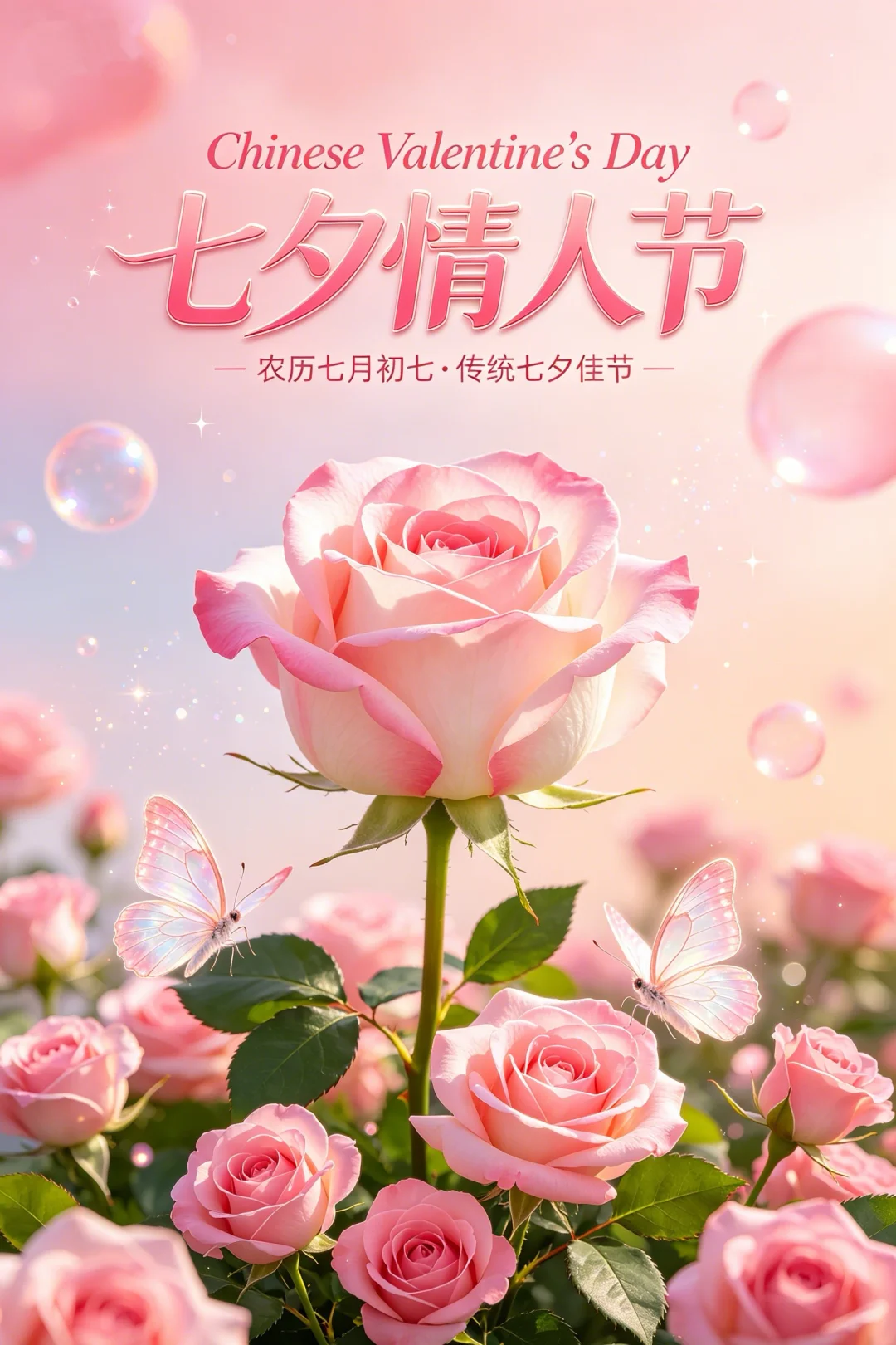 今日七夕节祝福图片海报壁纸