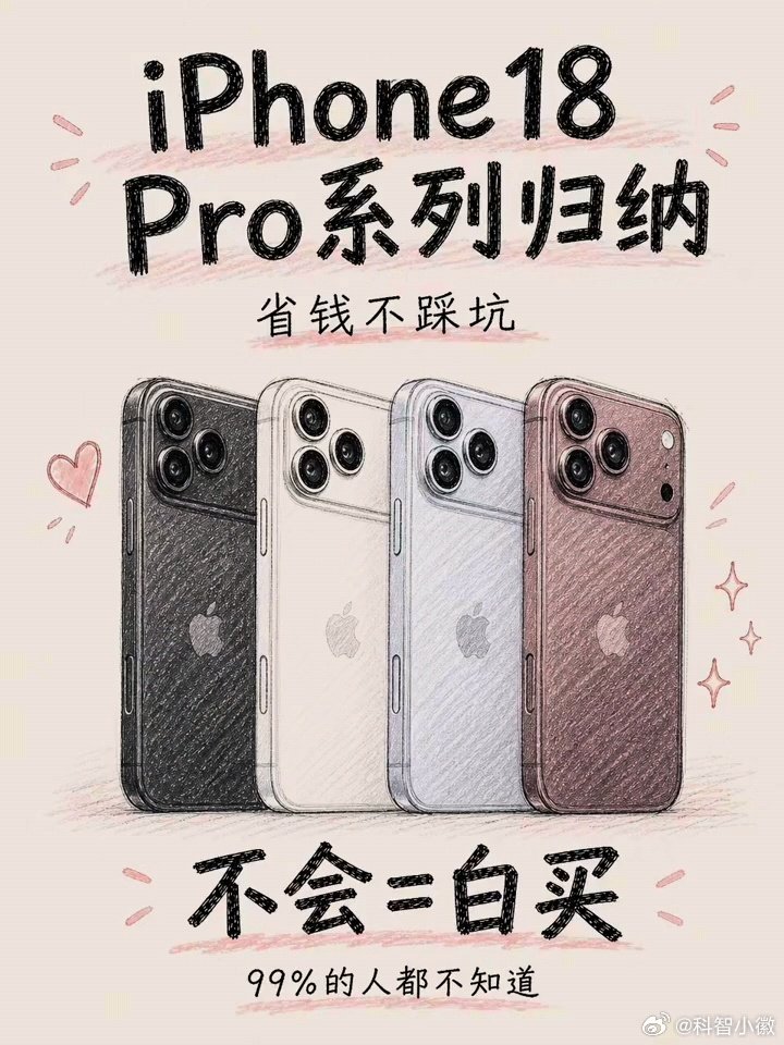 不会=白买，iPhone18Pro系列参数归纳！补贴之后的价格是8999#拼多多iPhone18Pro直降1000元# ​