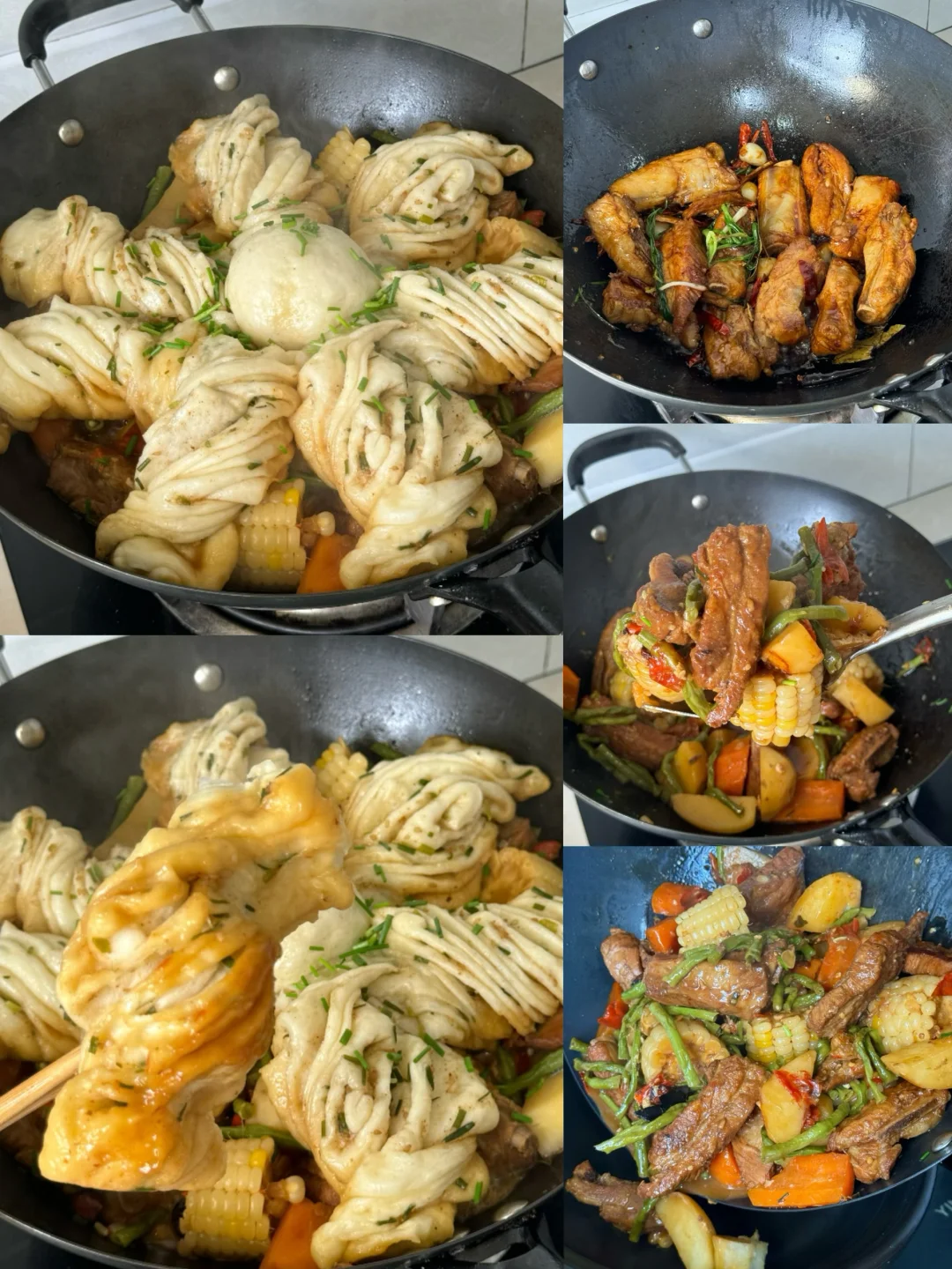 排骨焖卷子一锅搞定的美味晚餐