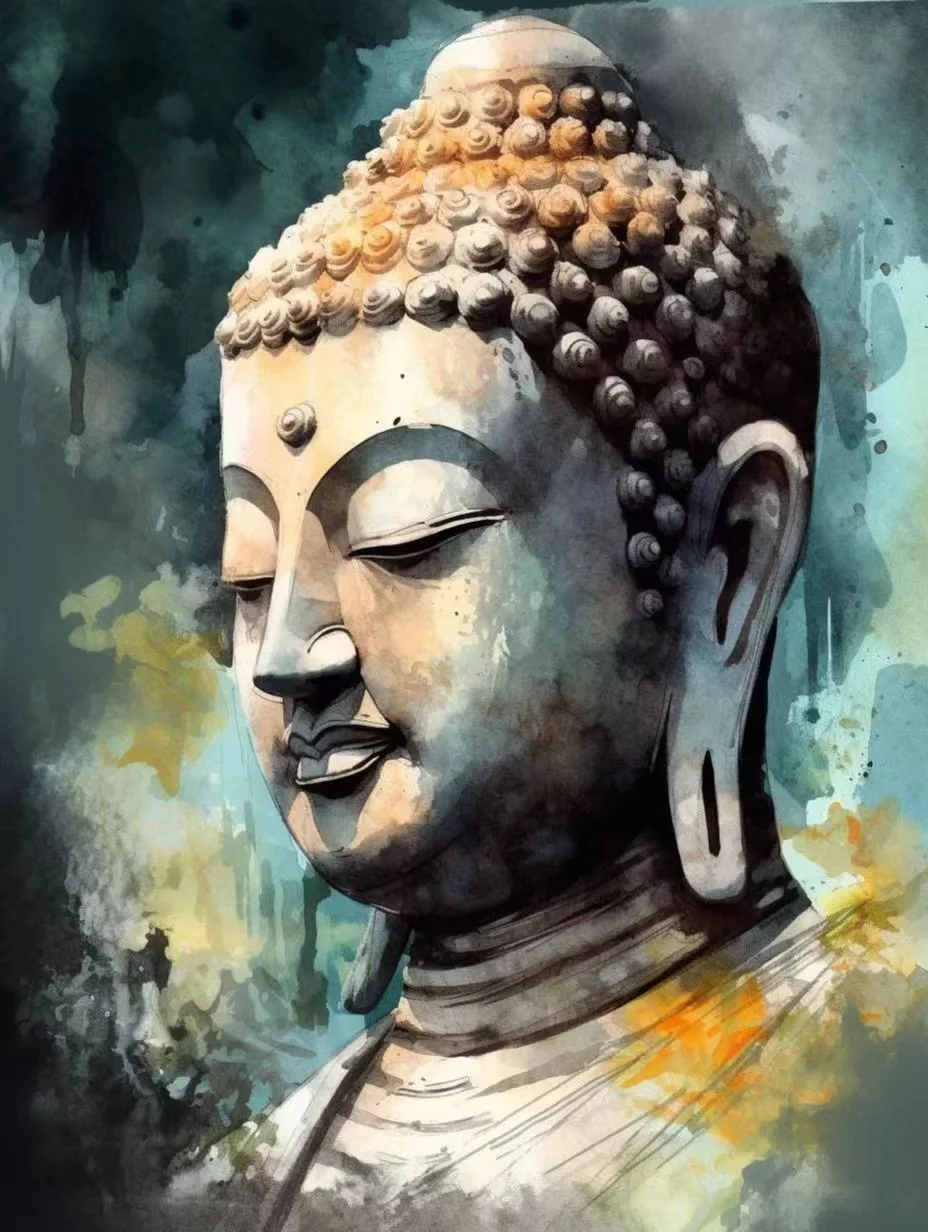 水彩佛像